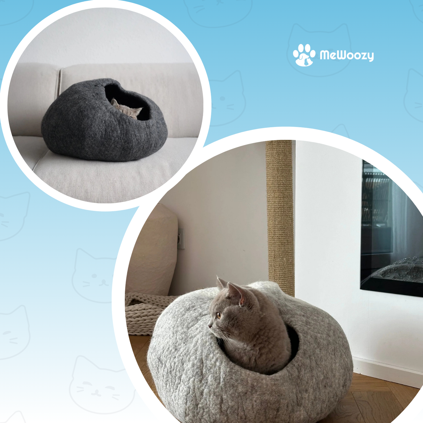 Wolvilt Kattenhuis Rond – Voor Warme En Knusse Rustplek