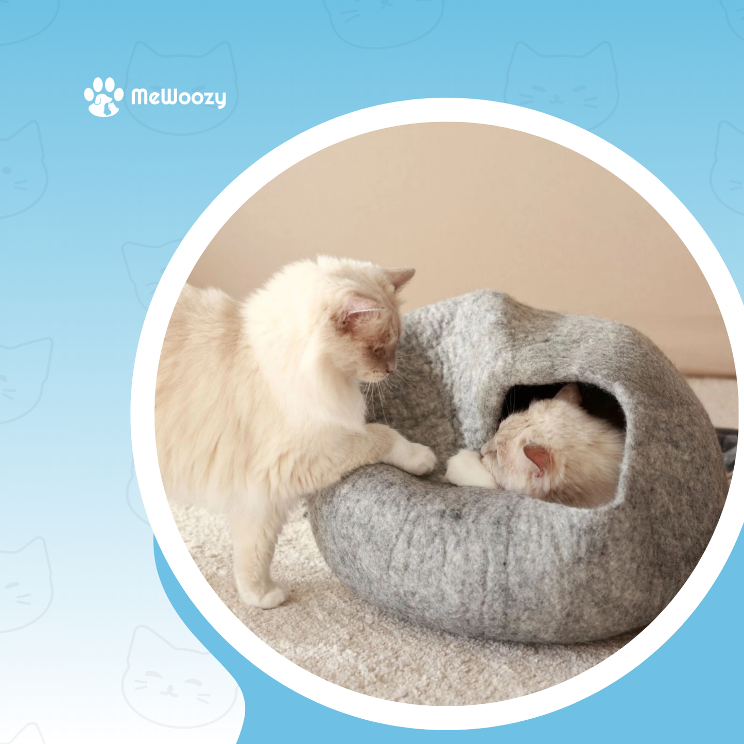 Wolvilt Kattenhuis Rond – Voor Warme En Knusse Rustplek