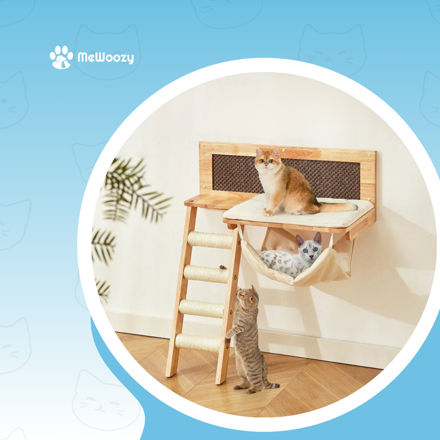 Wandklimmer Voor Katten – Met Hangmat En Krabvlak