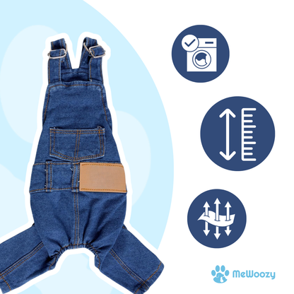 Denim Hondenoverall Met Stretch – Voor Modebewuste Wandelingen