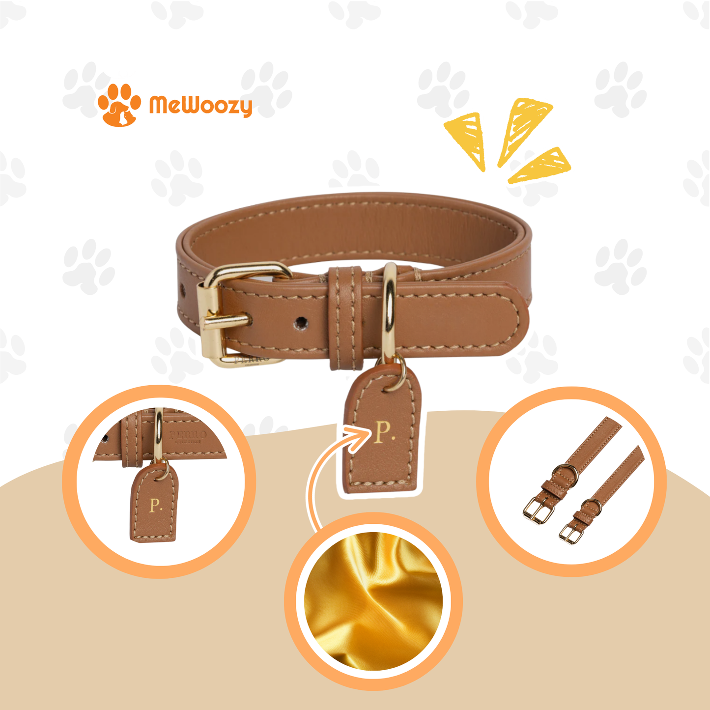 Leren Hondenhalsband – Met Luxe Gepersonaliseerd Label