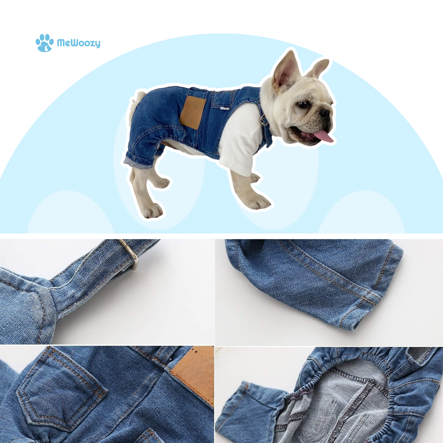 Denim Hondenoverall Met Stretch – Voor Modebewuste Wandelingen