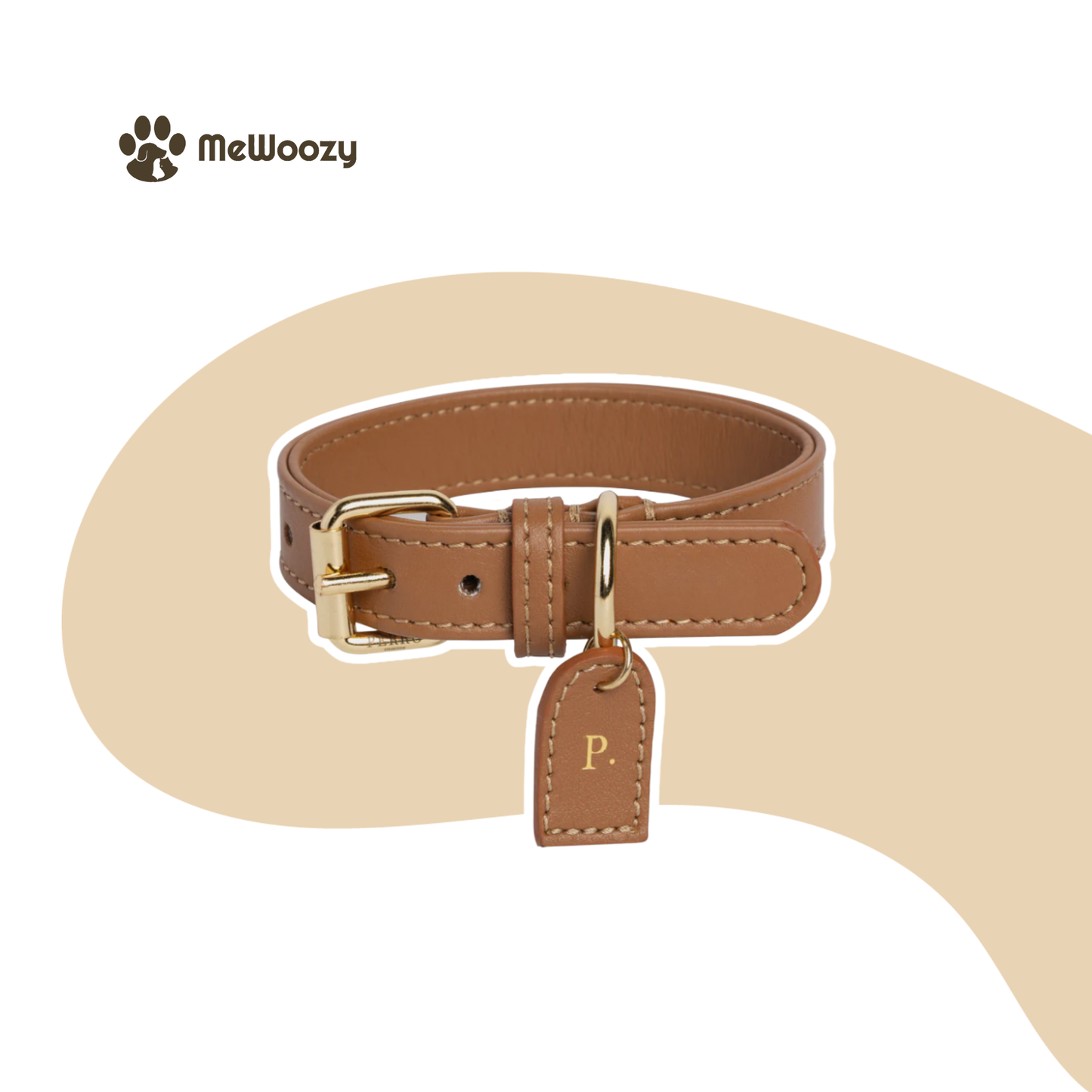 Leren Hondenhalsband – Met Luxe Gepersonaliseerd Label