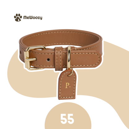 Leren Hondenhalsband – Met Luxe Gepersonaliseerd Label